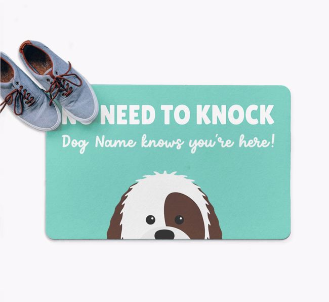 No Need To Knock: Personalized {breedFullName} Doormat